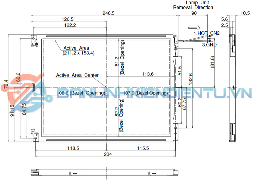 Bán màn hình LCD Sharp LQ10D36A 10.4 inch cho máy CNC 11 Kich thuoc man hinh LCD LQ10D36A