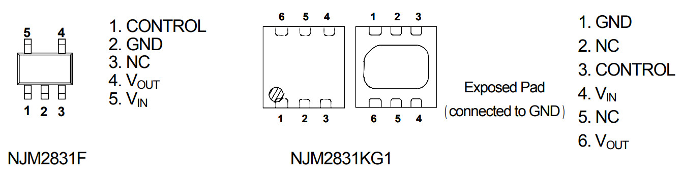 NJM2831F05 kí hiệu AE32, AE31 IC nguồn SOT23-5 6 NJM2831F05