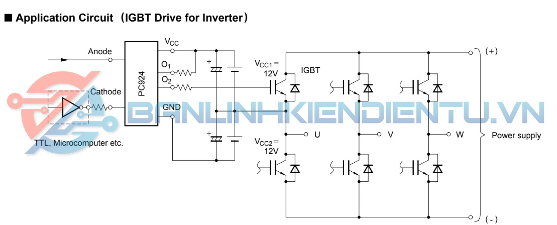 Sơ dồ mạch ứng dụng PC924L