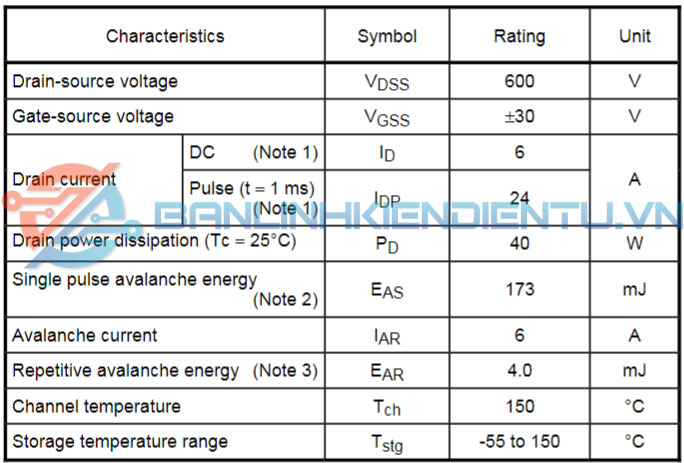 thong so ky thuat TK6A60D