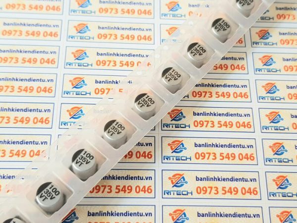 Tụ nhôm 100uF 35V kích thước 6.3×7.7mm - Ảnh 2