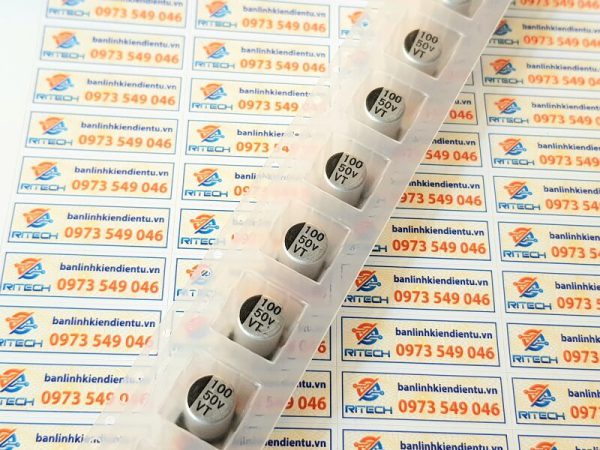 Tụ nhôm 100uF 50V kích thước 8×10.5mm - Ảnh 2