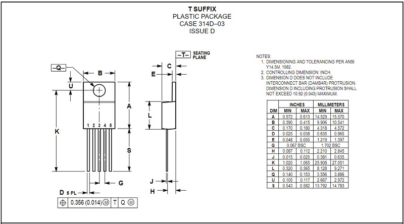 Kich thuoc IC LM2576 chan cam 1