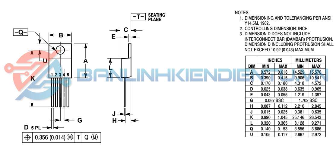Kích thước LM2575T ADJ 2