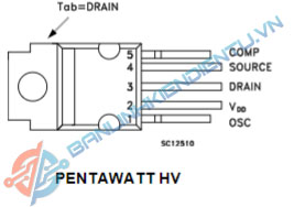 VIPer100AC, VIPer100A IC nguồn DIP-5 TO-220 13 So do chan viper100ac