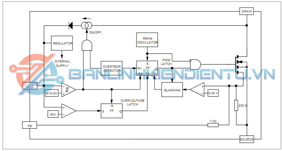 VIPER12A, VIPER12AS, VIPER12 IC nguồn SOP8 18 So do khoi VIPER12 1