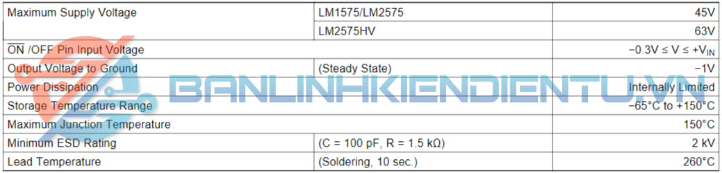 thong so ky thuat LM2575S 5.0
