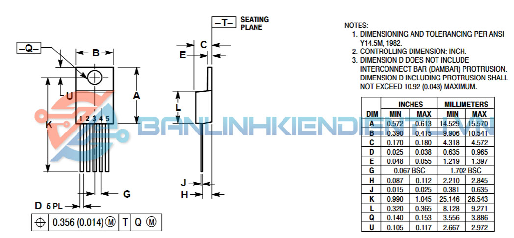 LM2596HVT-5.0, LM2596 IC nguồn TO-220 14 to 220 5 2