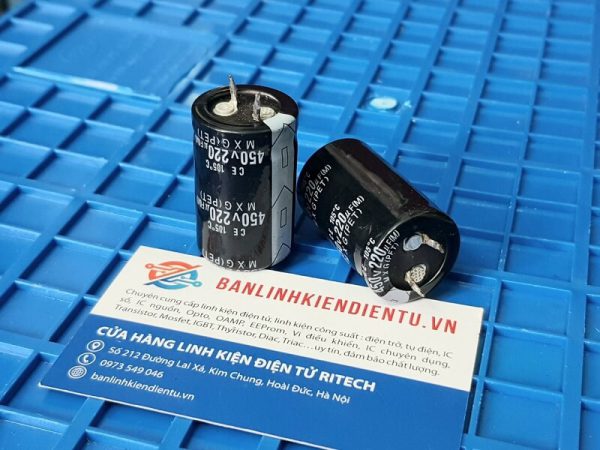 Tụ hóa 450V 220UF 25x40mm (tháo máy) - Ảnh 2