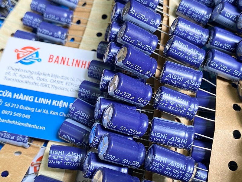 Tụ điện AISHI 220uF 50V kích thước 10x16mm (chính hãng) 1 220uF 50V AiSHi