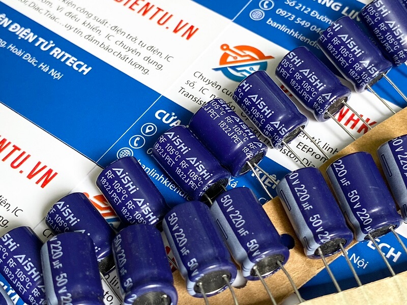 Tụ điện AISHI 220uF 50V kích thước 10x16mm (chính hãng) 2 220uF 50V AiSHi
