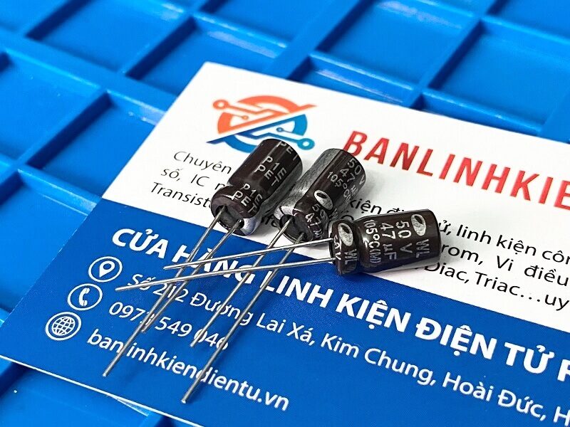 Tụ Hóa 47uF 50V kích thước 6x12mm 1 Tụ Hóa 47uF 50V kích thước 6x12mm