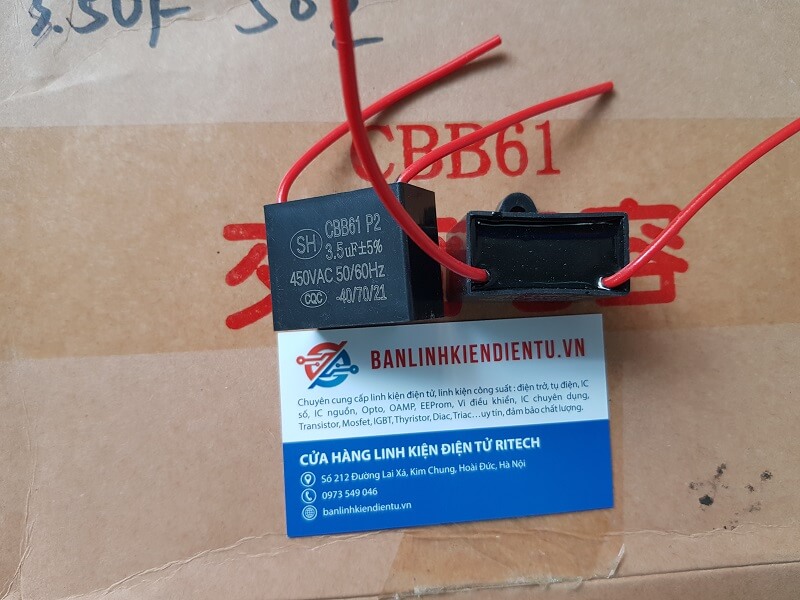 TỤ QUẠT 3.5UF 450V CBB61 1 TỤ QUẠT 3.5UF 450V CBB61