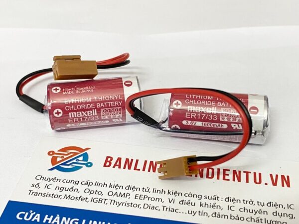 ER17/33 Pin nuôi nguồn PLC MAXELL 3.6V+HRS-RB - Ảnh 2