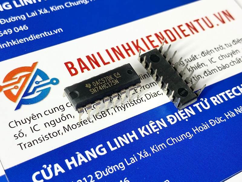 IC số hãng Texas 74HC175, 74HC175N, SN74HC175N DIP-16 1 SN74HC175N