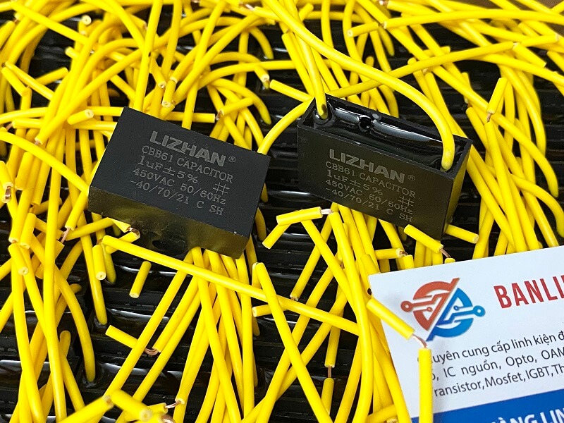 Tụ quạt 1uF 450V CBB61 1 Tụ quạt 1uF 450V CBB61