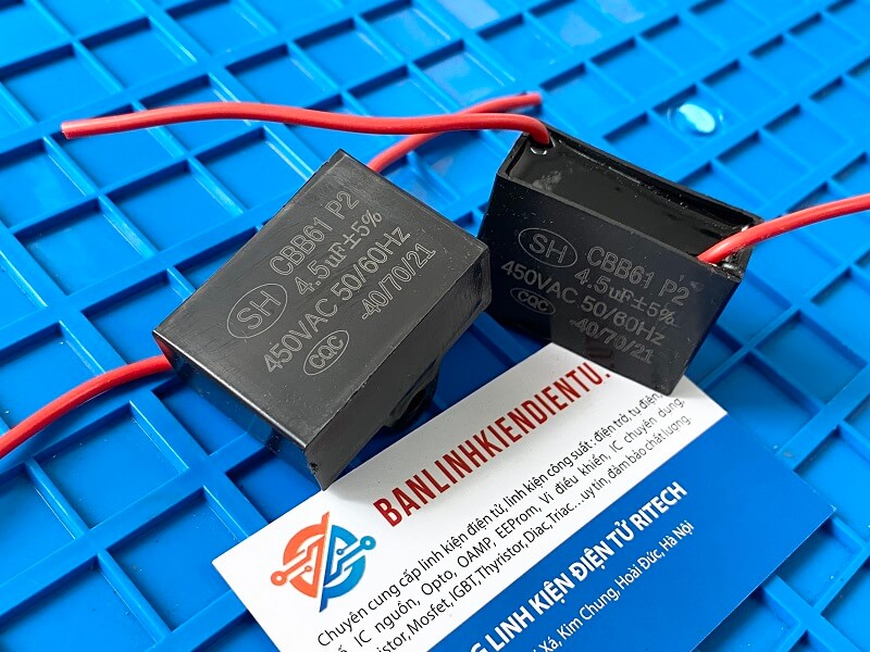 Tụ quạt 4.5uF 450V CBB61 1 Tụ quạt 4.5uF 450V CBB61