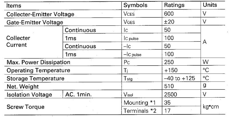 6MBI50L-060 IGBT FUJI 50A 600V 7 bang thong so 6MBI50L 060