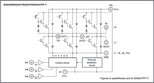 BA6247 IC điều khiển động cơ SIP-10 - Ảnh 2