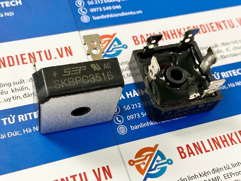 SKBPC3516 Diode chỉnh lưu cầu 3 pha 35A 1600V chân dẹt 2 SKBPC3516