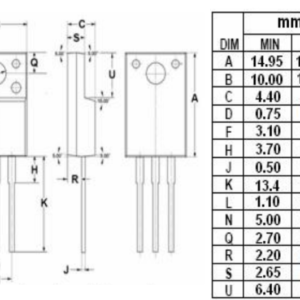 C3866, 2SC3866 Transistor NPN 900V/3A/40W TO-220Fa 3 kich-thuoc-2SC3866