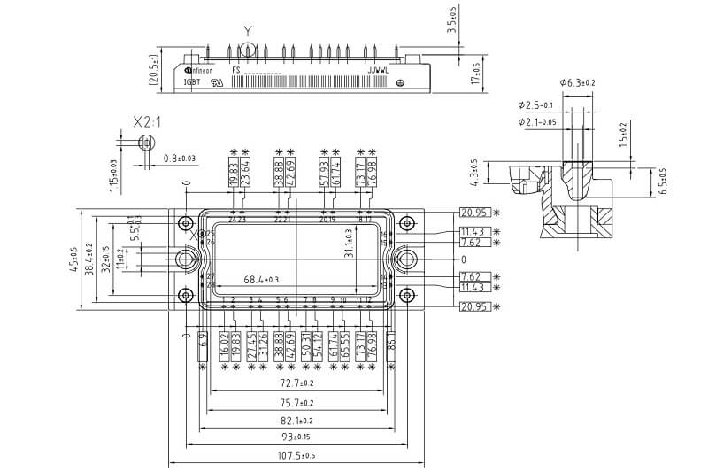 FS35R12KT3 IGBT 35A 1200V 8 kich thuoc FS35R12KT3