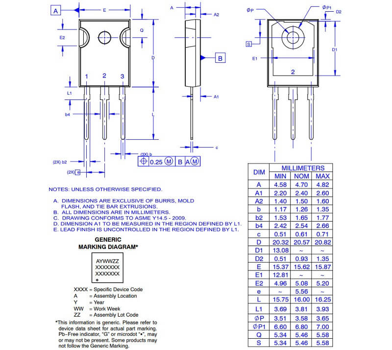G30N60B3D, HGTG30N60B3D IGBT 30A/600V TO-247 7 kich thuoc G30N60B3D (1)