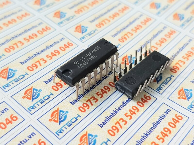 CD4511BE, CD4511, HEF4511BP IC Số DIP-16 1 CD4511BE, CD4511, HEF4511BP IC Số DIP-16