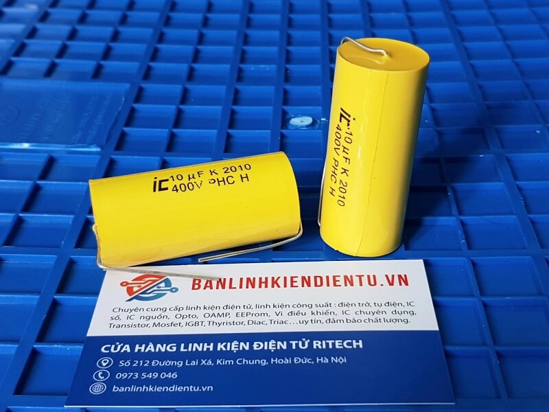 Tụ loa 10uF 400V 1 Tụ loa 10uF 400V