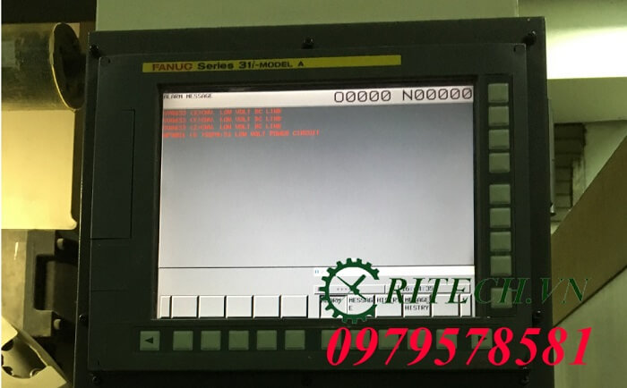 Hình ảnh báo lỗi trên màn hình máy khoan Robodrill Fanuc α T14iDe 1