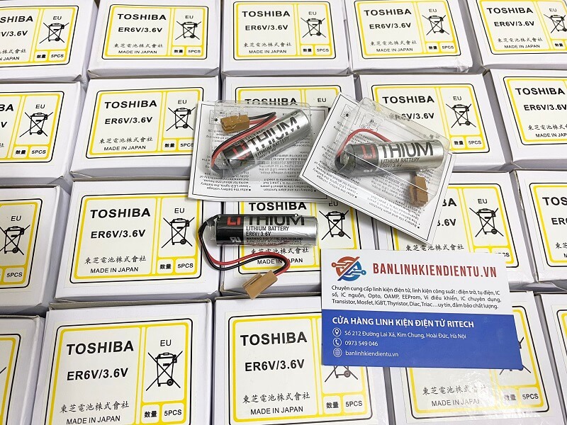 Pin nuôi nguồn Lithium ER6V/ 3.6V Toshiba điện áp 3.6V Giắc nâu 9 Pin ER6V 3.6V Toshiba