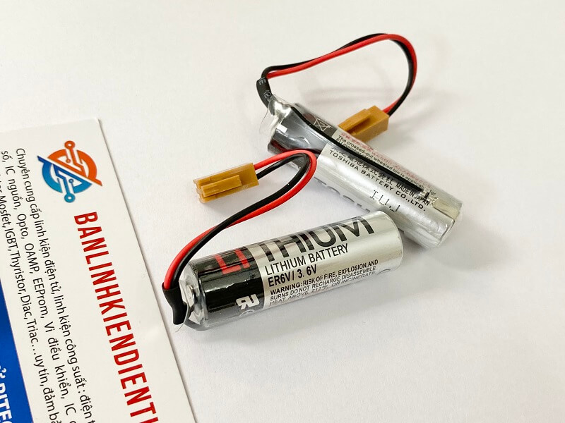 Pin nuôi nguồn Lithium ER6V/ 3.6V Toshiba điện áp 3.6V Giắc nâu 8 Pin ER6V giắc nâu