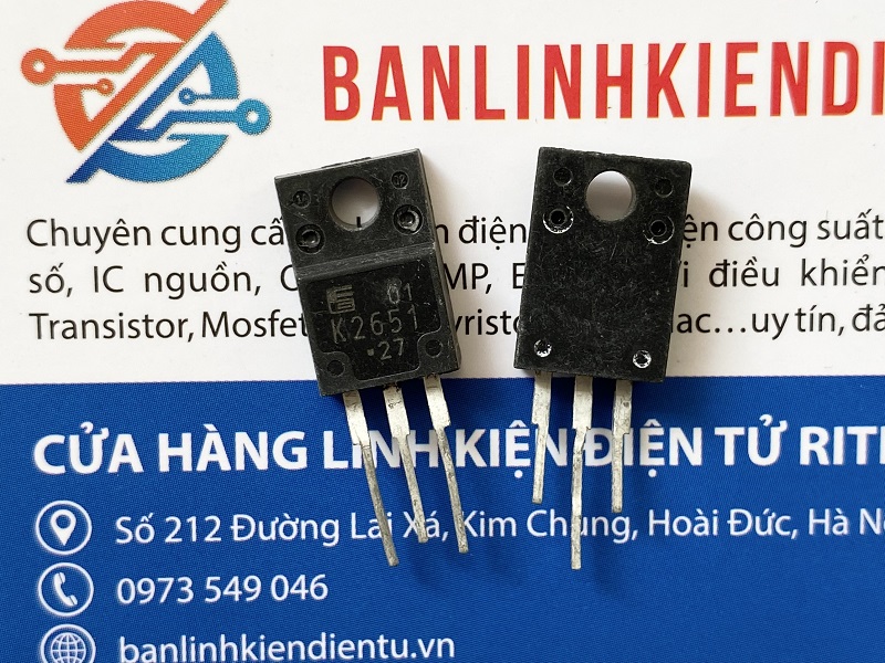 K2651, 2SK2651 Mosfet Kênh-N 6A 900V TO-220 Tháo Máy 6 K2651-Thao-may