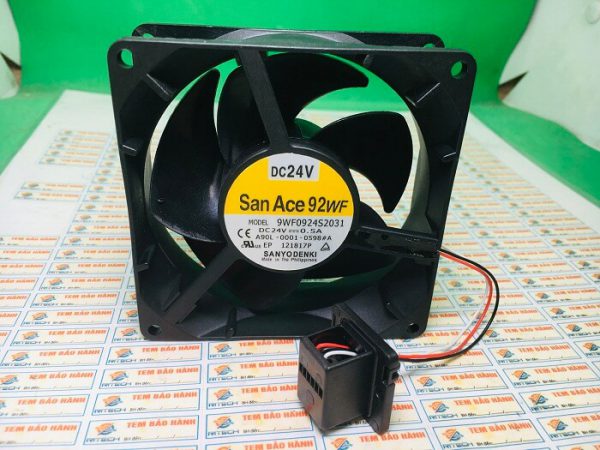 A90L-0001-0598#A 9WF0924S2031 Sanyo Denki 24V 0.5A Kích thước 92*92*32MM