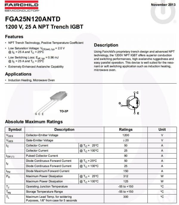 25N120 datasheet