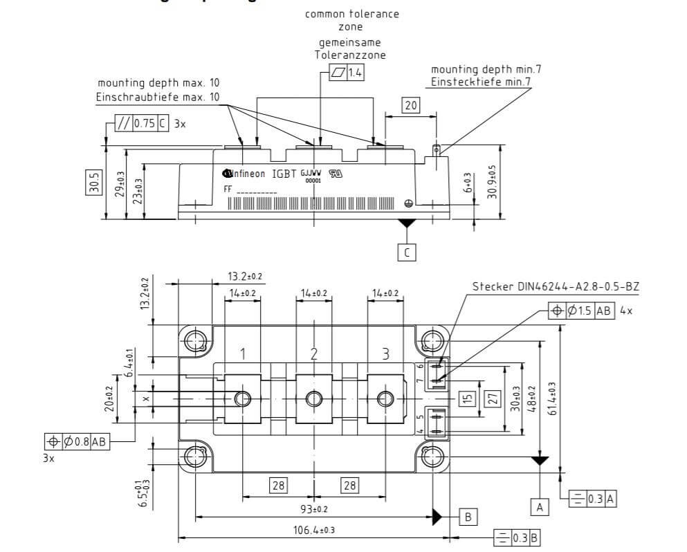FF100R12KS4 IGBT Infineon 100A 1200V 14 FF100R12KS4
