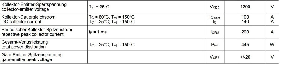 FF100R12YT3 IGBT 100A 1200V (tháo máy) 18 FF100R12YT3