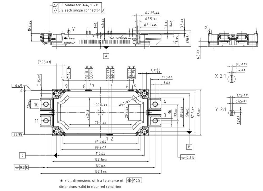 FF600R12ME4 IGBT Infineon 600A 1200V 17 FF600R12ME4