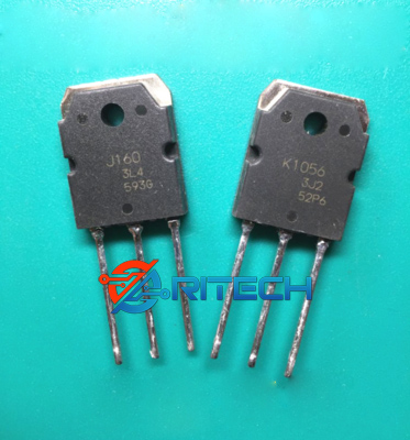 Cặp Mosfet 2SJ160(J160-Kênh P) và 2SK1056(K1056-Kênh N) 120V/7A/100W TO-3P 1 K1056