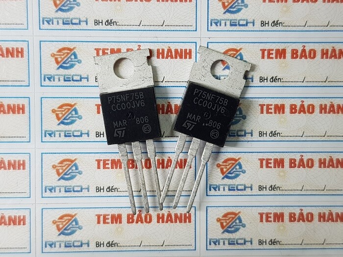 P75NF75B, STP75NF75 N-Channel Mosfet 80A/75V/0.0095R TO-220 1 P75NF75B