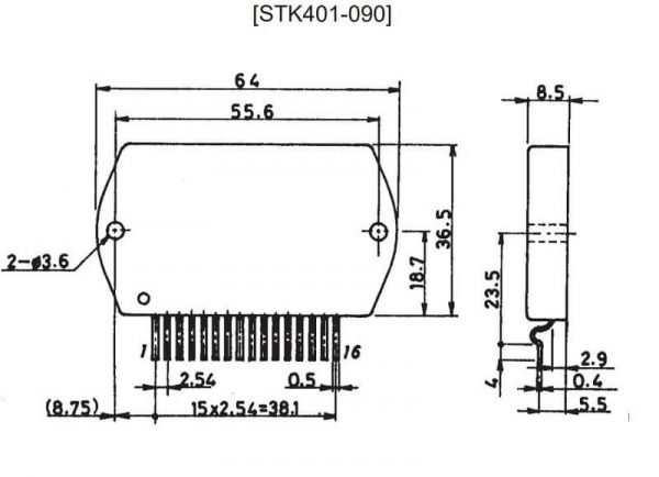 STK401-090 IC khuếch đại âm thanh AF Audio Amplifier 50W - Ảnh 3