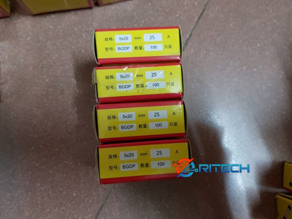 Hộp cầu chì thủy tinh 25A 250V 5x20mm F25AL250VH (100con) - Ảnh 2