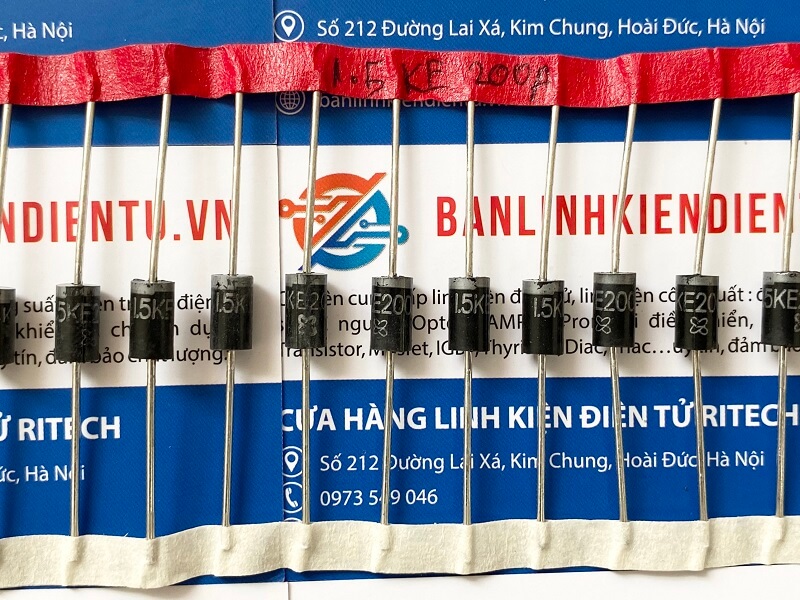1.5KE200A 1N6303A DO201 Diode bảo vệ 200V 1500W 1 1.5KE200A 1N6303A DO201 Diode bảo vệ 200V 1500W
