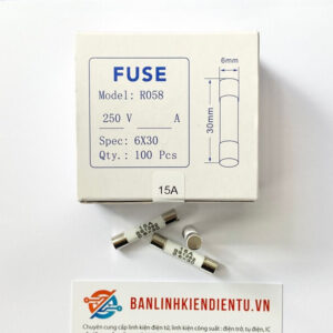 Cầu chì sứ R058 15A 250V BS1362 6X30MM 3 Hộp cầu chì sứ 15A 250V 6x30mm