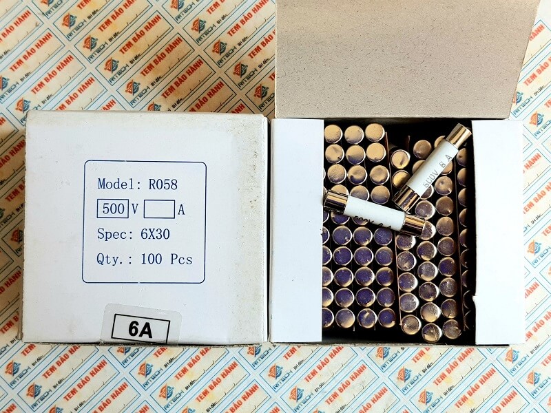 Cầu chì sứ R058 6A 500V kích thước 6X30MM 2 Cầu chì sứ R058 6A 500V kích thước 6X30MM - Ảnh 2