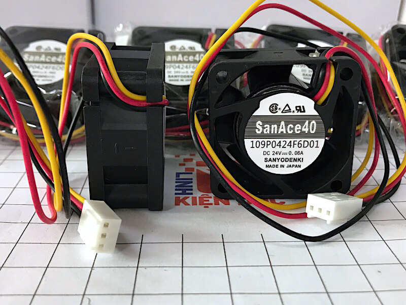 Quạt Sanyo Denki 109P0424F6D01 SanAce40 24VDC 0.06A 40x40x20mm 1 Quạt Sanyo Denki 109P0424F6D01 SanAce40 24VDC 0.06A 40x40x20mm