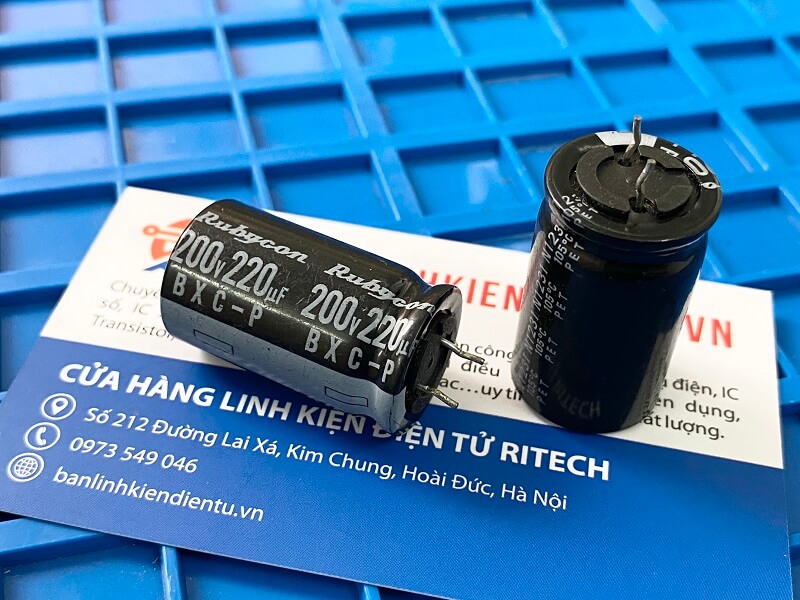 Tụ hóa Rubycon 200V 220uF kích thước 18x30mm 2 Tụ hóa Rubycon 200V 220uF kích thước 18x30mm - Ảnh 2