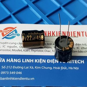Alternative view of Tụ hóa Nichicon 22uF 450V kích thước 13x15mm