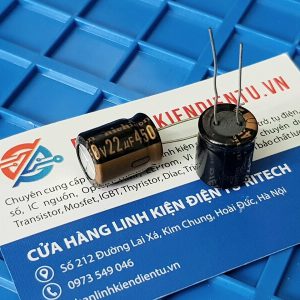 Tụ hóa Nichicon 22uF 450V kích thước 13x15mm