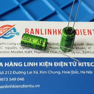 Alternative view of Tụ hóa Asia’X 330uF 35V kích thước 8x16mm